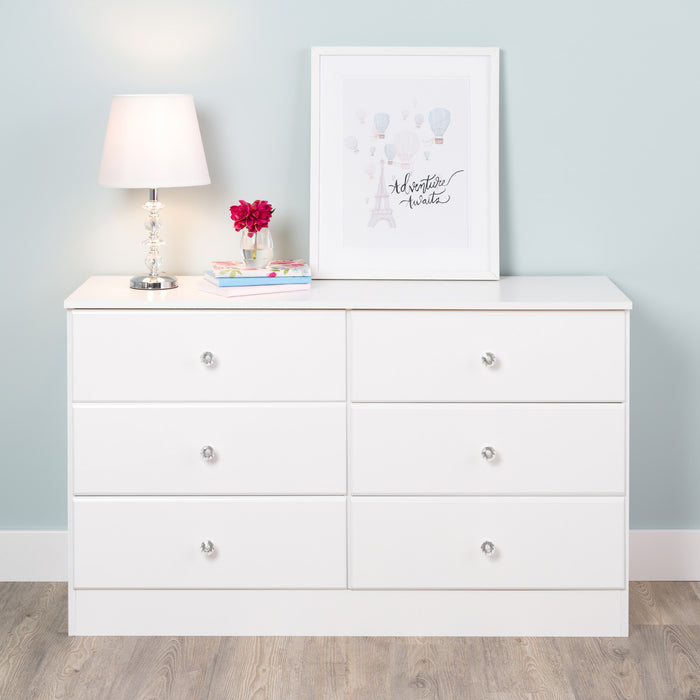 Commode Astrid à 6 tiroirs pour enfants - blanche