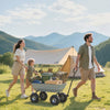 Outsunny Steel Garden Cart with Handle and 10" Pneumatic Tires, Utility Wagon Cart for Garden, Patio, Lawn, 551 lbs Capacity, Grey