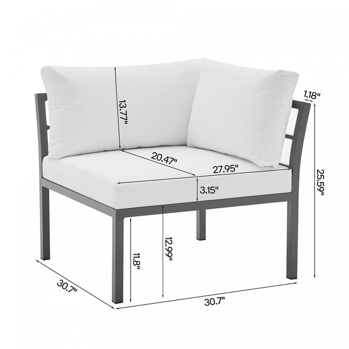 Ensemble de conversation moderne Sunnyside 5 pieces en blanc