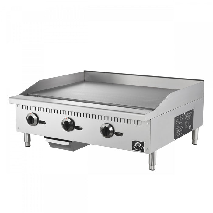 Plaque de cuisson a gaz Commerciale de 36 pouces, 3 bruleurs, 90 000 BTU, acier inoxydable - FCMGG0055-36