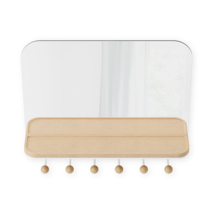 Miroir Estique de Umbra avec crochets - blanc