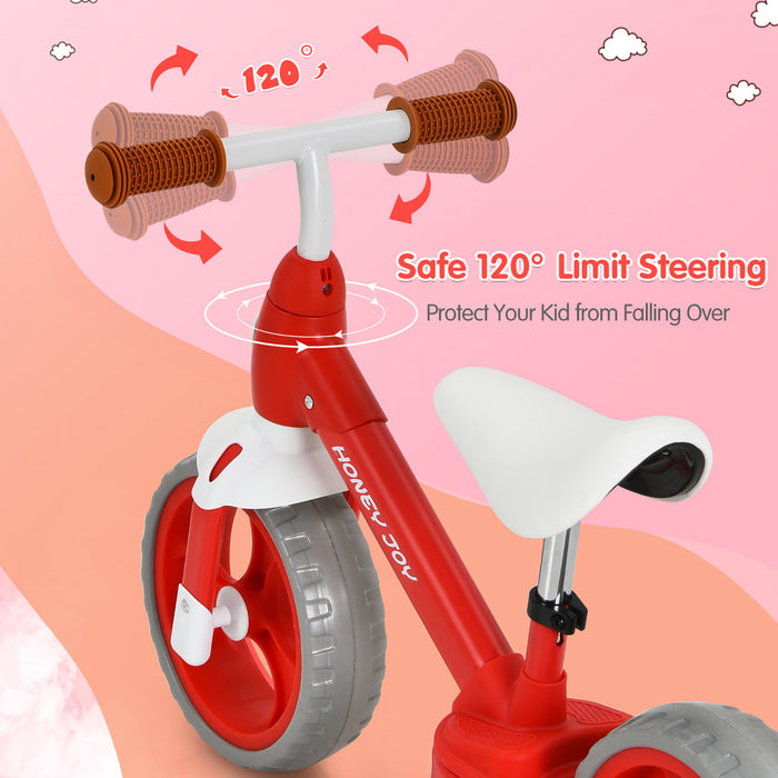 Honey Joy Kids Balance Bike Toddler Training Bike W / Feetrests Pour 2-5 Ans Rouge