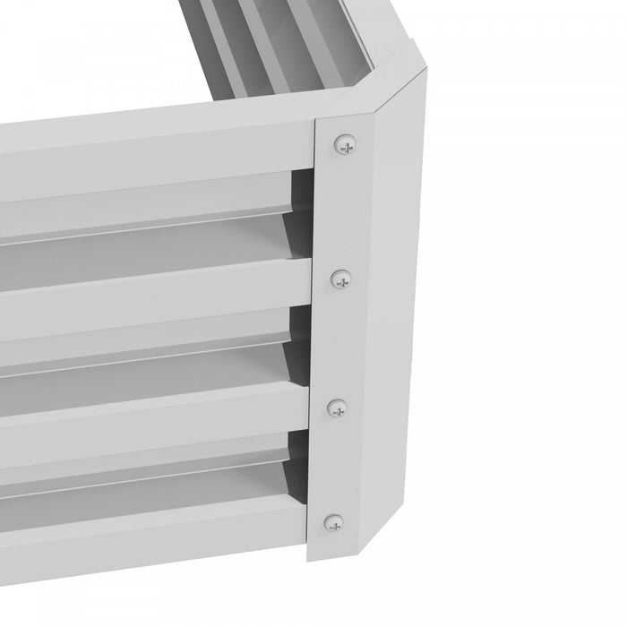 Outsunny Lit De Jardin Sureleve A 2 Niveaux, 47\" X 40\" X 23'' Jardiniere En Acier Galvanise Pour Legumes, Fleurs Et Herbes, Argente