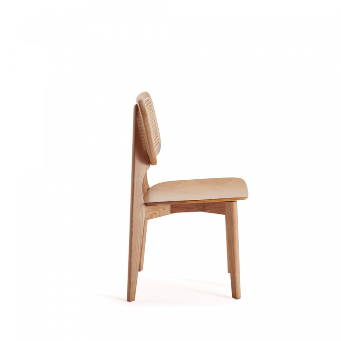 Chaise de salle a manger en bois style industriel Versailles, finition naturelle - Lot de 4