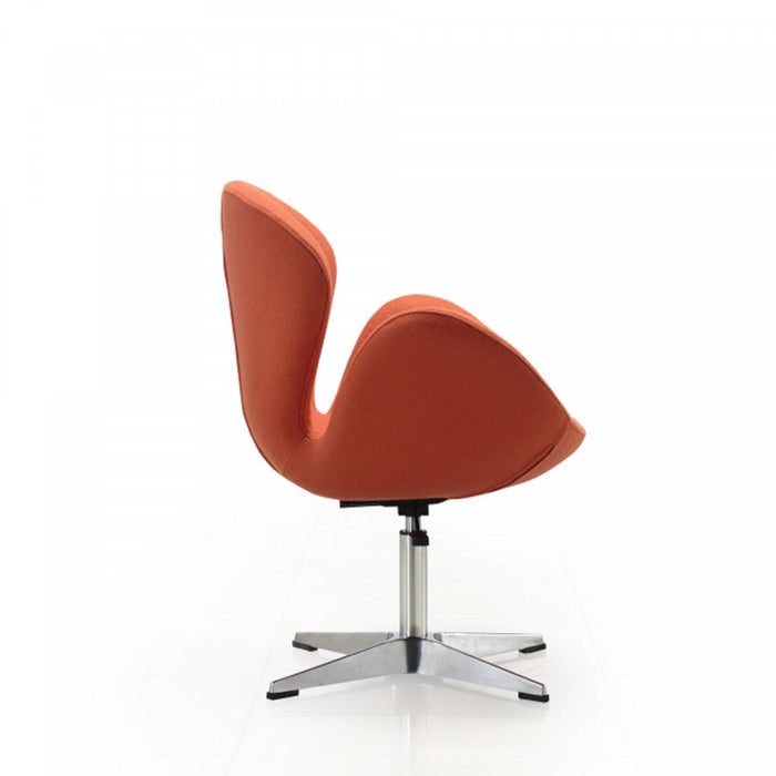 Fauteuil lounge pivotant moderne Raspberry en tissu orange - Lot de 2