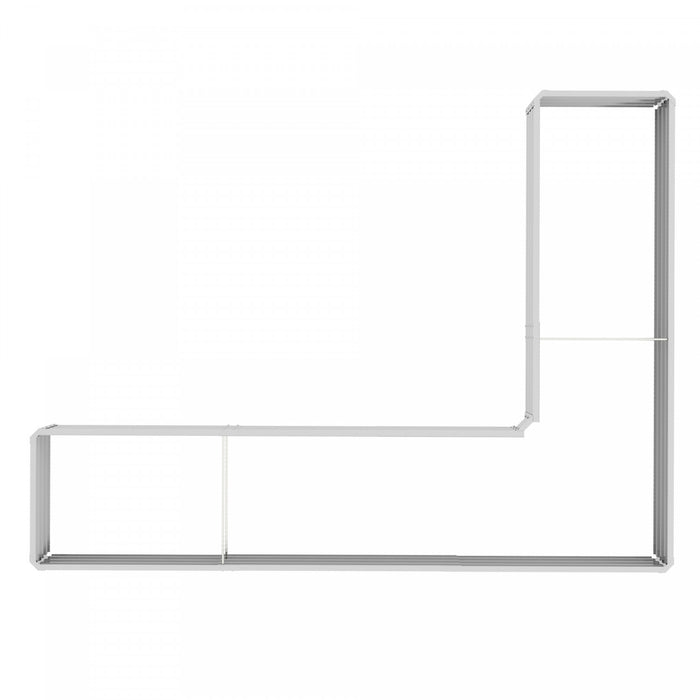 Outsunny Lit De Jardin Sureleve En Forme De L, 82\" X 109\" X 12'' Jardiniere En Acier Galvanise Avec Tiges Multi-renforcees Pour Legumes, Fleurs Et Herbes, Argente