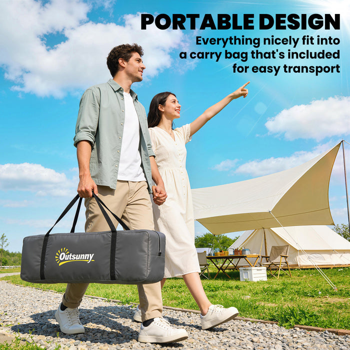 Outsunny Tente de Camping, Tente pour 6-8 Personnes avec 2 Chambres, Gris Fonce