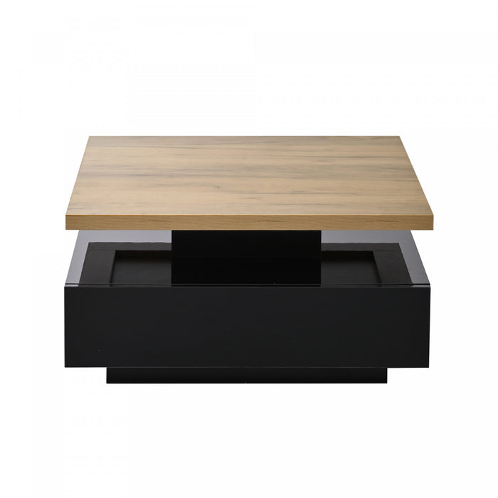 Liam table basse pivotante – table avec plateau rotatif a 360°, noir