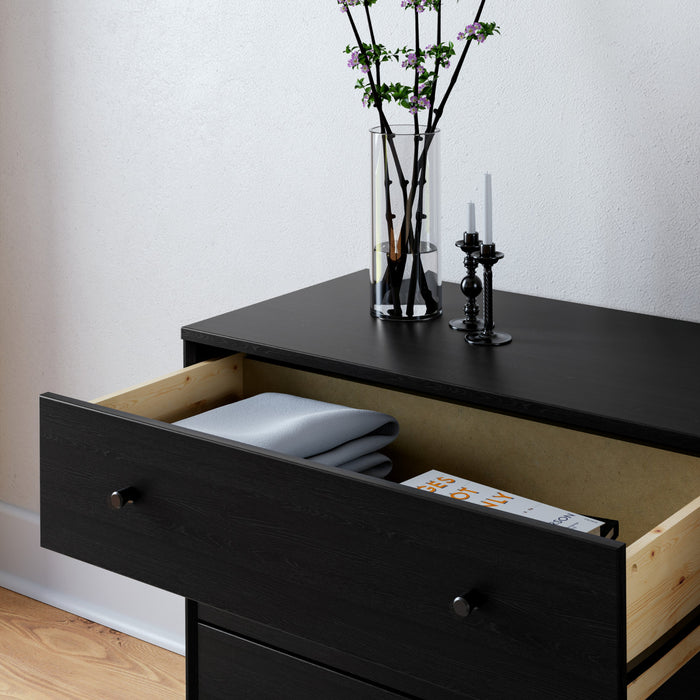 Finnley Table De Nuit A 3 Tiroirs – Chene Noir
