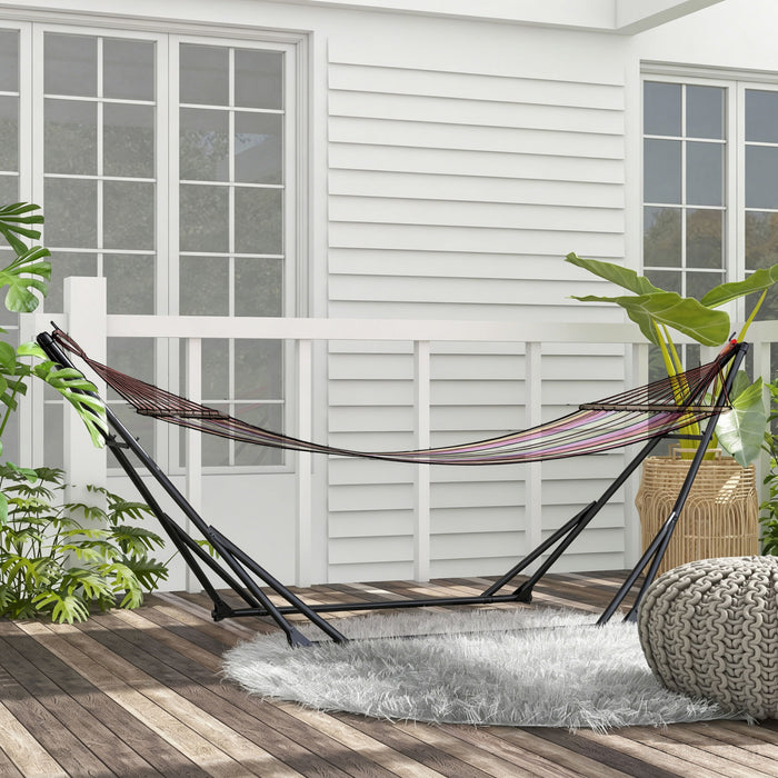 Outsunny Support de hamac pliable, 2-en-1, uniquement hamac, noir