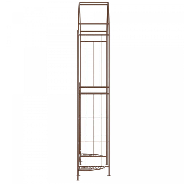 Outsunny Arche De Mariage Avec Porte De Jardin Et Etageres, 7pi, Marron