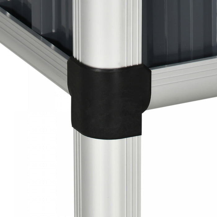 Outsunny Lit De Jardin Sureleve Avec Serre En Plastique, Gris Fonce