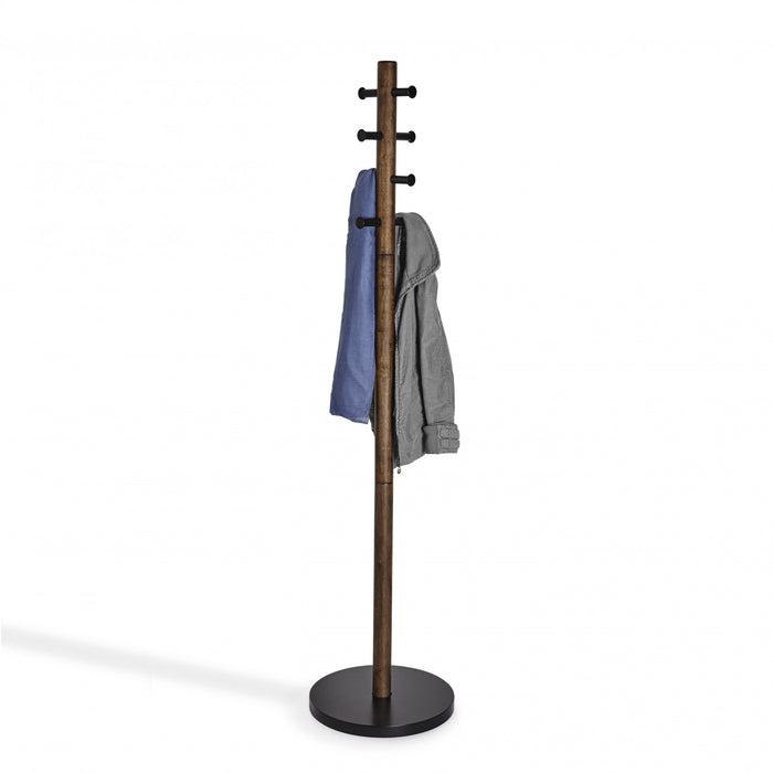 Portemanteau moderne Pillar de Umbra en bois - noir et noyer