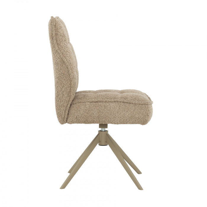 Chaise de salle a manger pivotante Elowen rembourree taupe (ens. de 2)