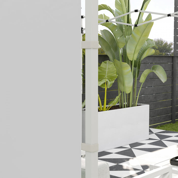 Outsunny Parois Laterales D'auvent Instantane Avec Fenetres Et Portes, Pour Auvent Pop-up De 10' X 10' Ou 10' X 20', Remplacement Des Murs D'auvent, 2 Pieces, Blanc