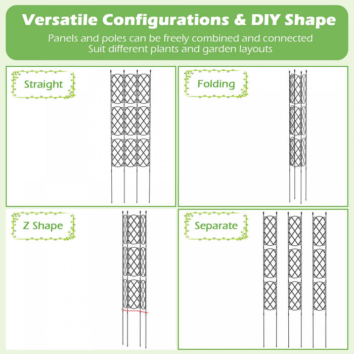 Costway 2 Pcs Trellis De Jardin Pour Les Plantes D'escalade Cadre De Support D'usine Metallique Inoxydable
