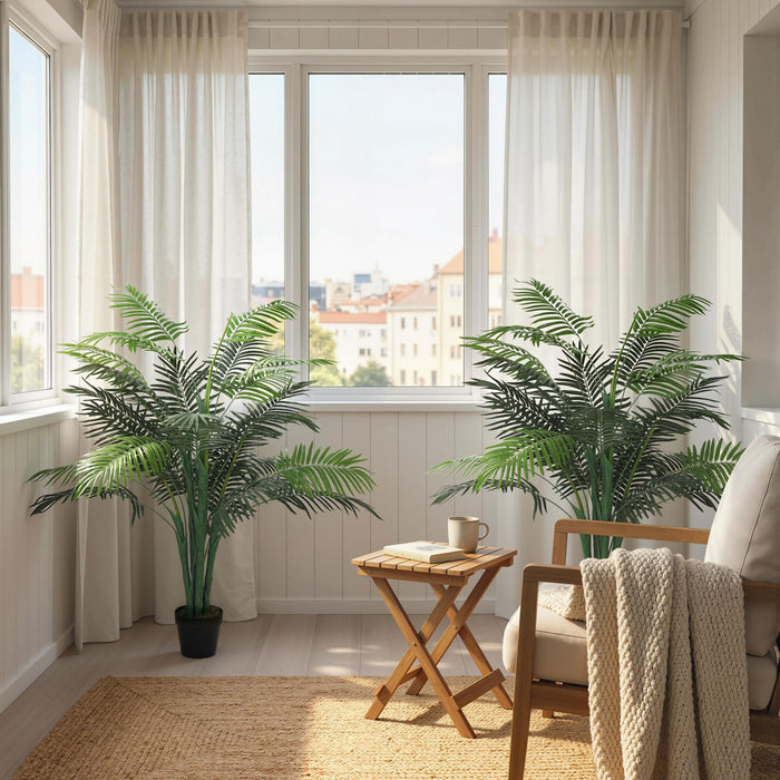Outsunny Palmier Tropical Artificiel de 125 cm avec Feuilles Realistes