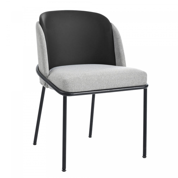 Olivia Ensemble de 4 chaises de salle a manger modernes avec pieds inclines et pieds reglables, noir et gris