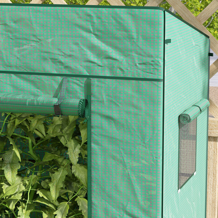 Outsunny Serre A Tomates Avec Couverture Pe Renforcee Serre A Etages
