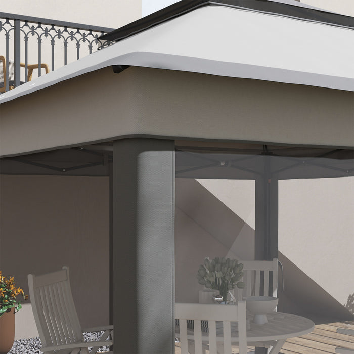 Outsunny Tonnelle Escamotable Avec Couverture De Toit Uv30+, Gris Clair