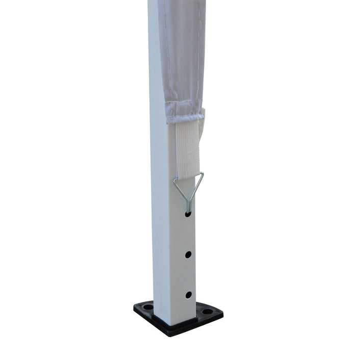 Outsunny 10x10pi Tente Pliable Auvent De Gazebo D'exterieur Avec Sac De Transport, Blanc