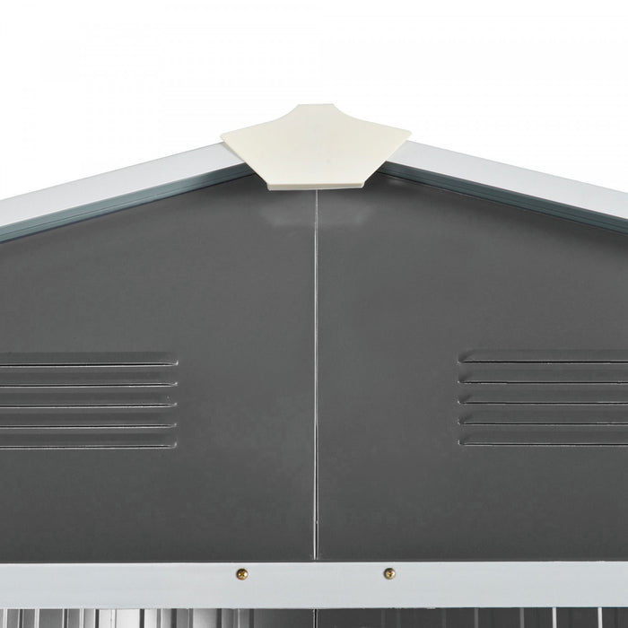 Outsunny Remise De Rangement Exterieure 8'x6' Avec Portes Coulissantes Gris