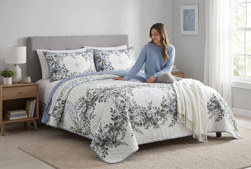 Ensemble de Courtepointe Reversible 3 Pieces Tres Grand Lit 