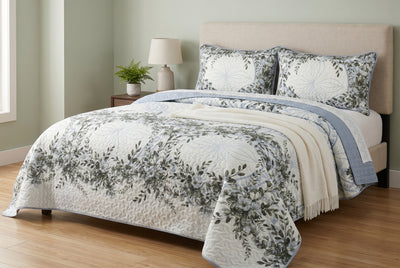 King Size 3-Piece Reversible Quilt Set  | Ensemble de Courtepointe Reversible 3 Pieces Tres Grand Lit