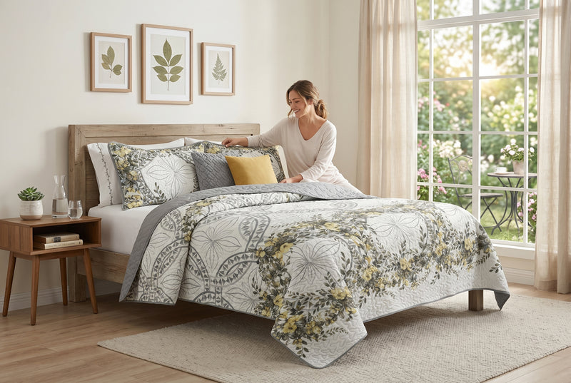 Ensemble de Courtepointe Reversible 3 Pieces Tres Grand Lit