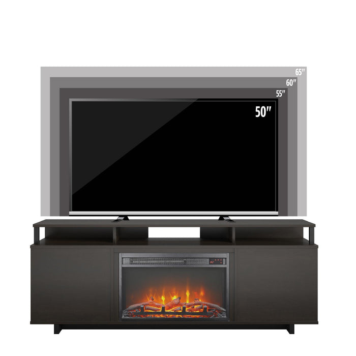 Meuble pour téléviseur Mason d’Ameriwood Home avec foyer électrique pour téléviseurs jusqu’à 65 po - espresso