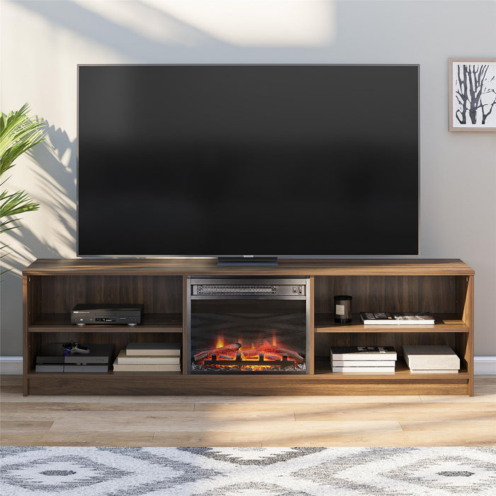 Meuble pour téléviseur Mainstays d’Ameriwood Home avec foyer électrique pour téléviseurs jusqu’à 75 po - noyer