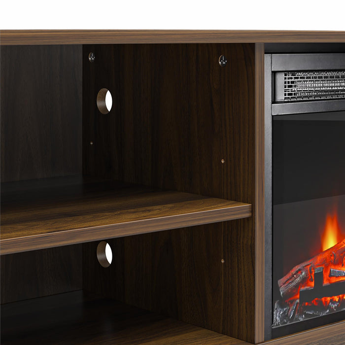 Meuble pour téléviseur Mainstays d’Ameriwood Home avec foyer électrique pour téléviseurs jusqu’à 75 po - noyer