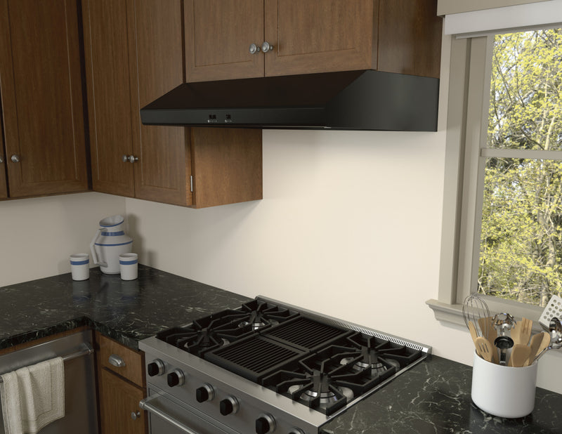 Hotte de cuisinière sous l’armoire Cyclone de Zephyr de 36 po - noire - AK6536CB