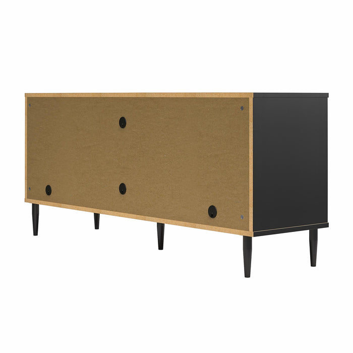 Console multimédia Delmar d’Ameriwood Home pour téléviseurs jusqu’à 65 po - noire et naturelle