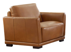 Fauteuil Oslo en cuir - muscade