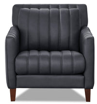 Fauteuil Archer en cuir - bleu