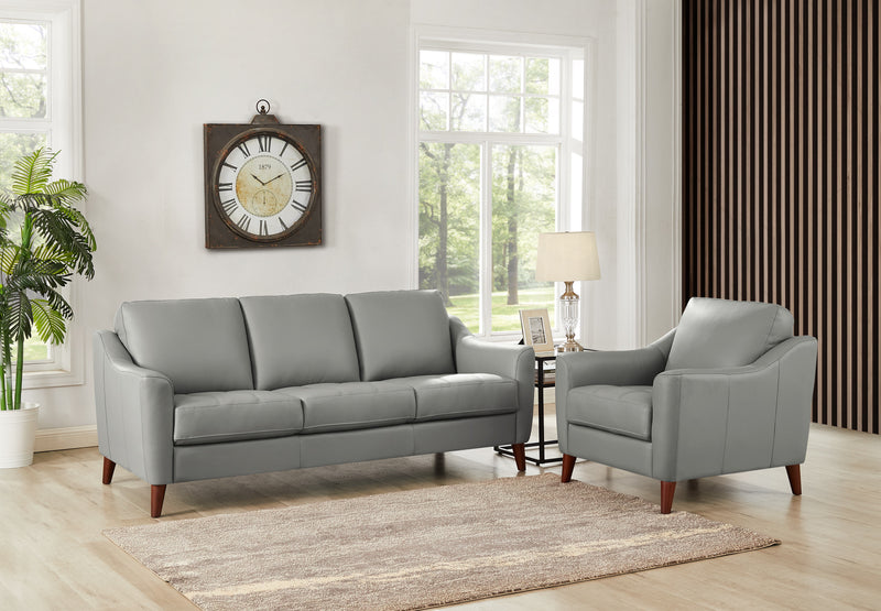 Fauteuil Ersa de Hydeline en cuir - gris