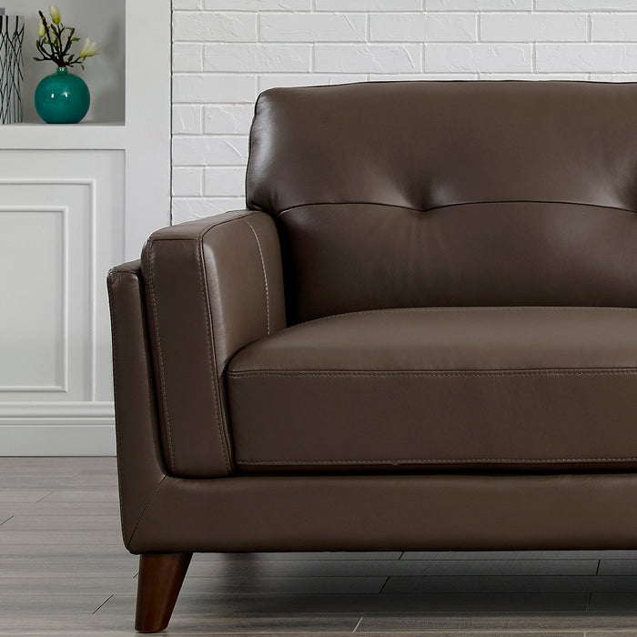 Causeuse Rowan de Hydeline en cuir - brune