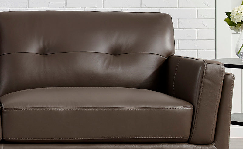 Causeuse Rowan de Hydeline en cuir - brune