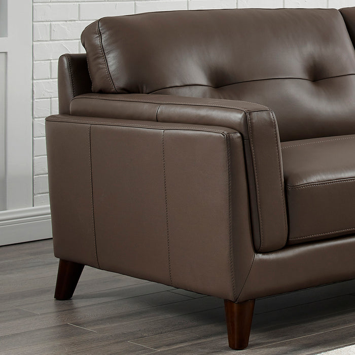 Causeuse Rowan de Hydeline en cuir - brune