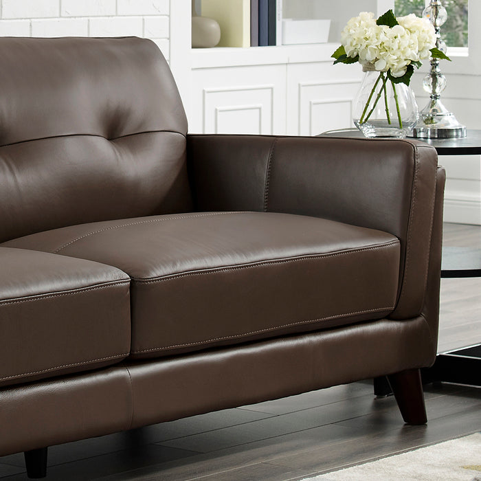 Causeuse Rowan de Hydeline en cuir - brune