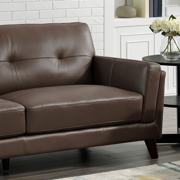 Causeuse Rowan de Hydeline en cuir - brune