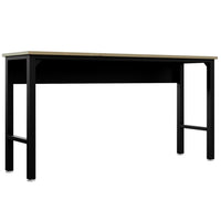 Table Fortress de Manhattan Comfort de 72,4 po en bois naturel et en acier pour le garage - gris anthracite