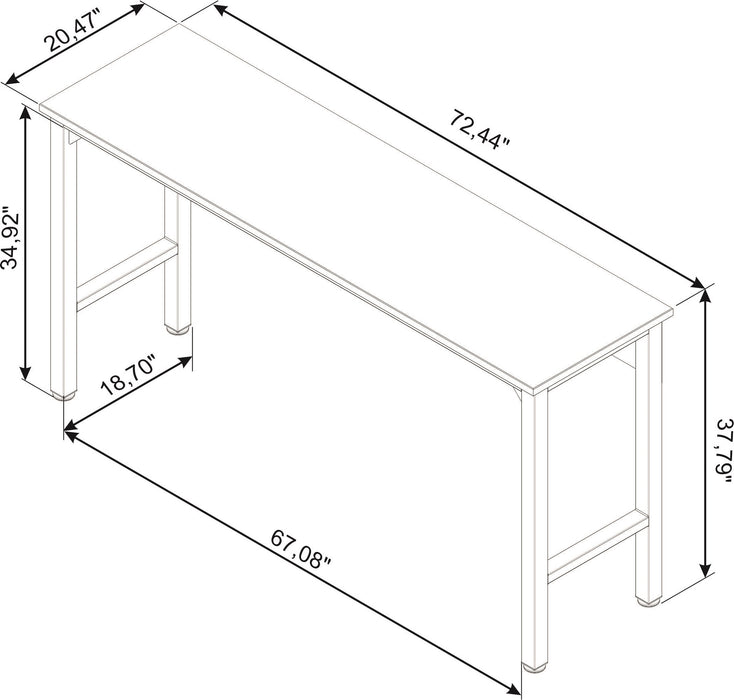 Table Fortress de Manhattan Comfort de 72,4 po en bois naturel et en acier pour le garage - blanc