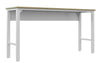Table Fortress de Manhattan Comfort de 72,4 po en bois naturel et en acier pour le garage - blanc