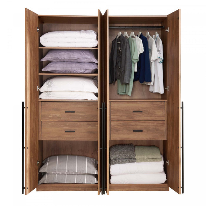 Armoire moderne Lee 2 portes en brun dore
