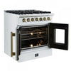 Forno Galiano 30" French Door Dual Fuel Range, White, 4.32 cu. ft. - FFSGS6356-30WHT | Cuisiniere a double combustible Galiano de 30 po, blanche, 4.32 pi³ - FFSGS6356-30BLK
