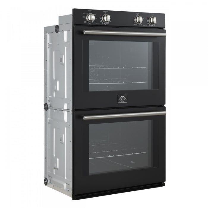 Four double mural electrique Vomero 30 pouces en noir, four a convection de 5 pi³ - FBOEL1324-30BLK