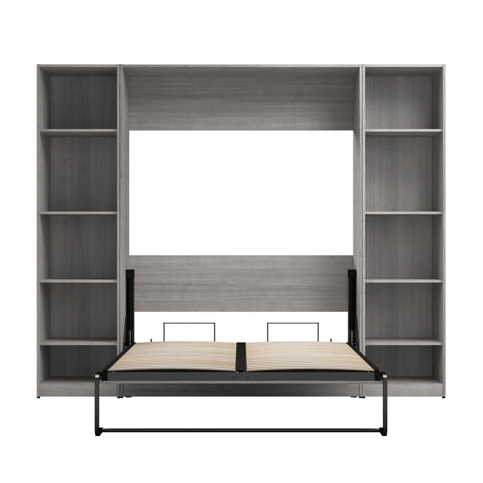 Lit double escamotable Claremont de Bestar à 10 tablettes - gris platine