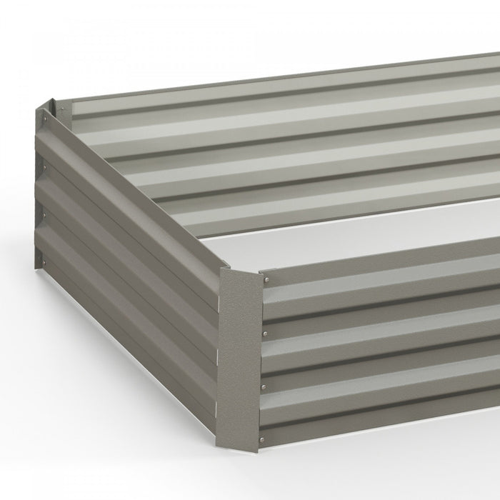 Outsunny Lit De Jardin Sureleve Galvanise 95\" X 36\" X 12\", Jardiniere Surelevee En Metal, Bricolage Et Nettoyage Faciles Pour La Culture De Fleurs, Herbes, Plantes Grasses, Argente